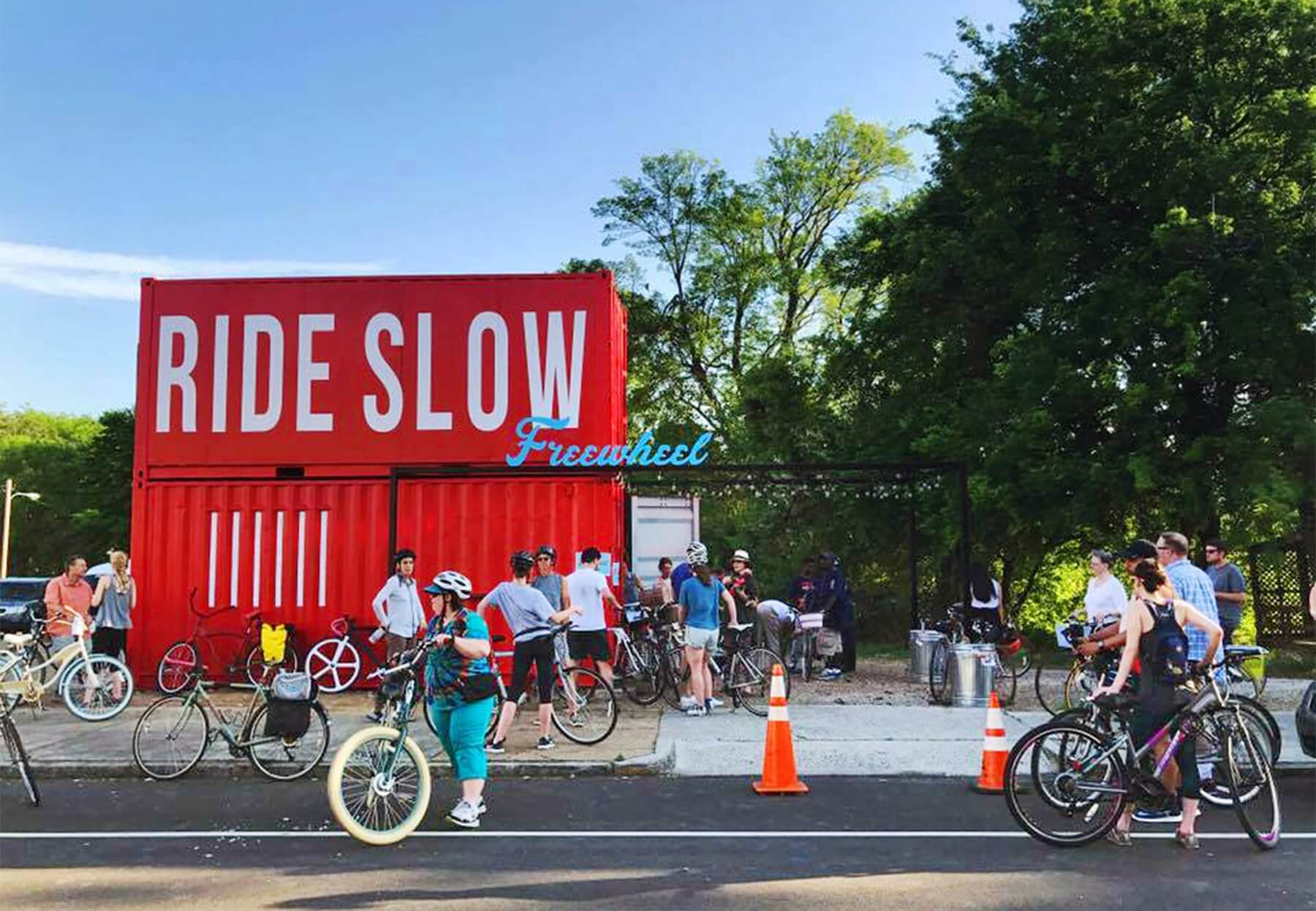 Freewheel hosts a series of intentionally relaxed group rides. Freewheel hosts a series of intentionally relaxed group rides.