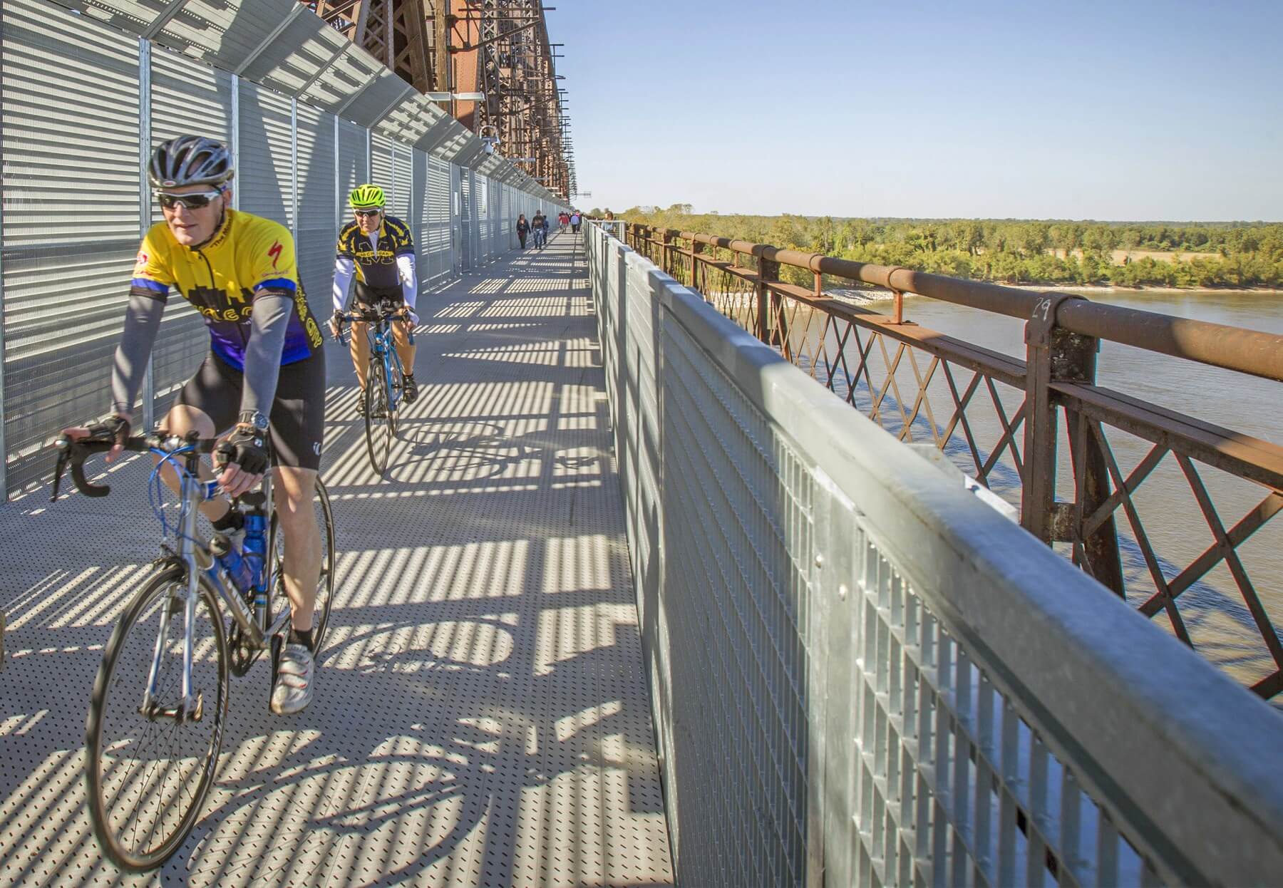 Cyclists and walkers enjoy Big River Crossing Cyclists and walkers enjoy Big River Crossing