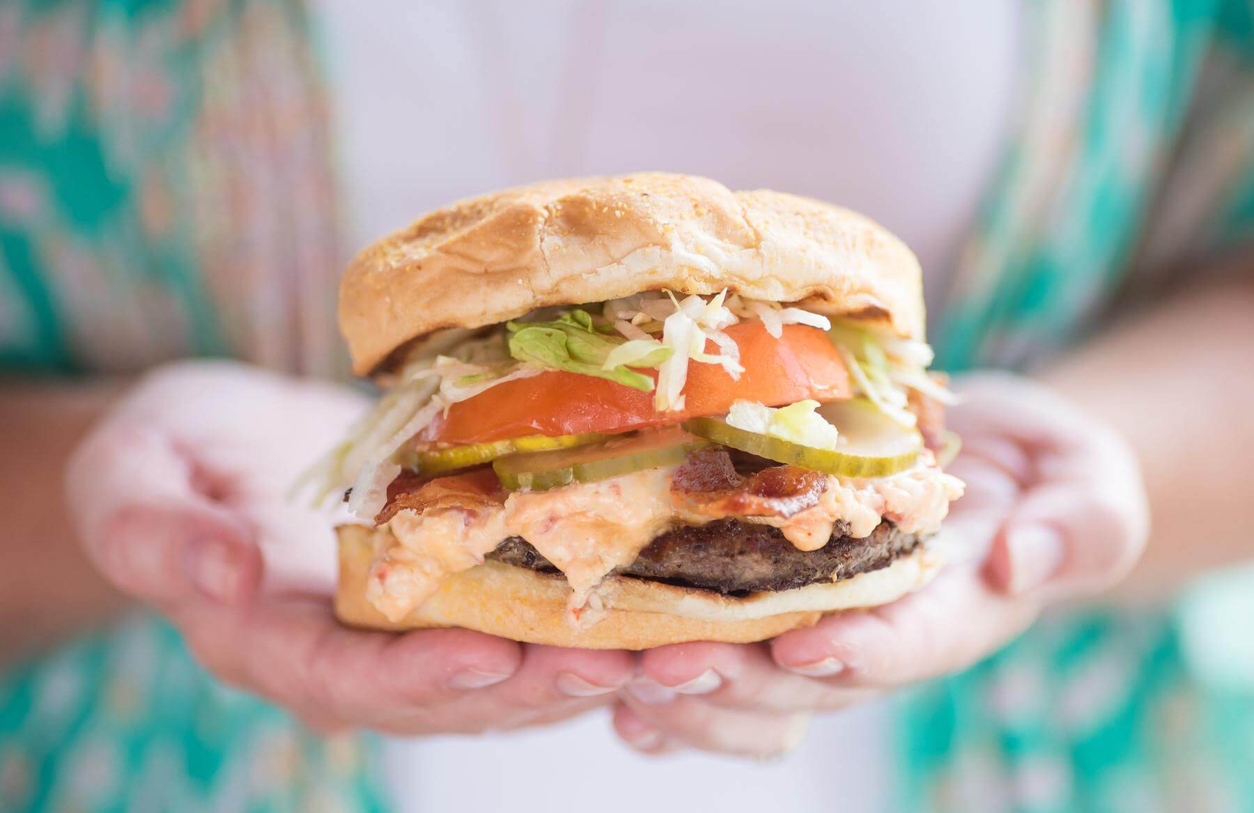 The pimento bacon burger is one of four burger options on the menu. Image: Majestic Hospitality Group