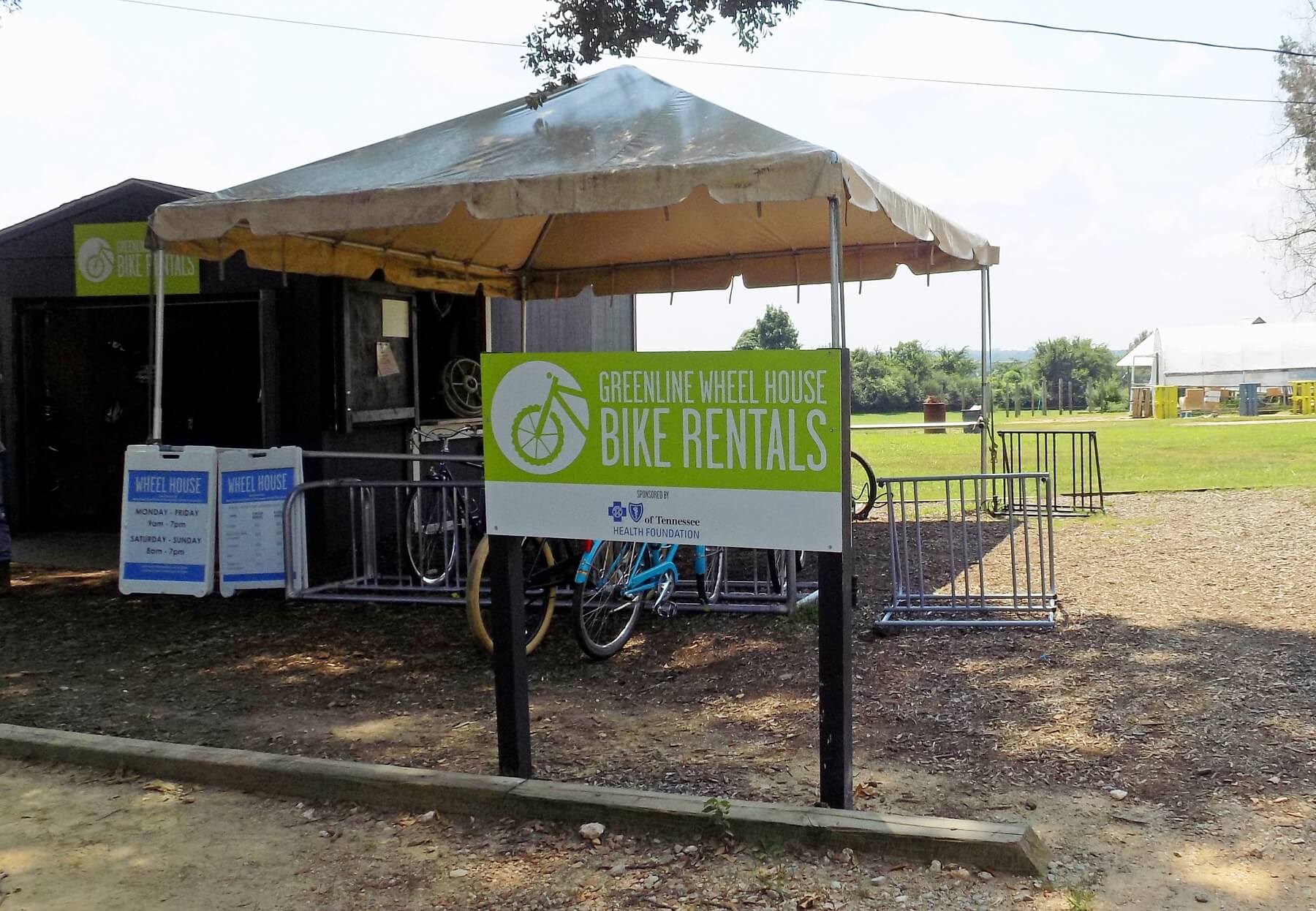 The Greenline's Wheel House bike rental station The Greenline's Wheel House bike rental station