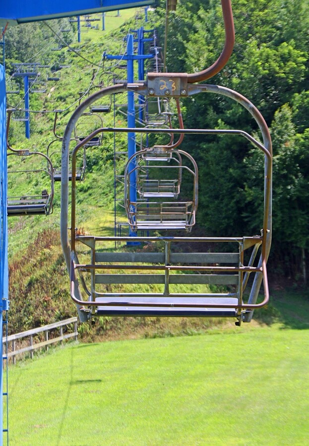 The ski lifts sit empty, awaiting ski season at Cataloochee Ski Area. The ski lifts sit empty, awaiting ski season at Cataloochee Ski Area.