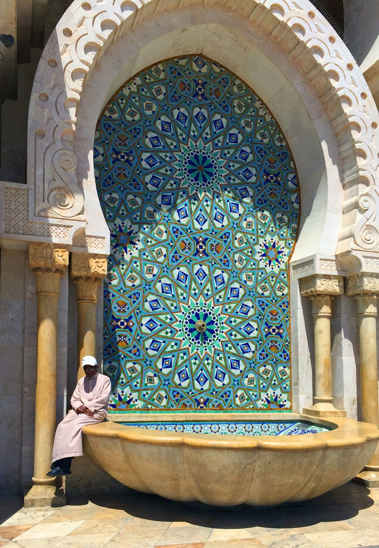 This enormous fountain flanking a wall of the mosque is positively gorgeous.