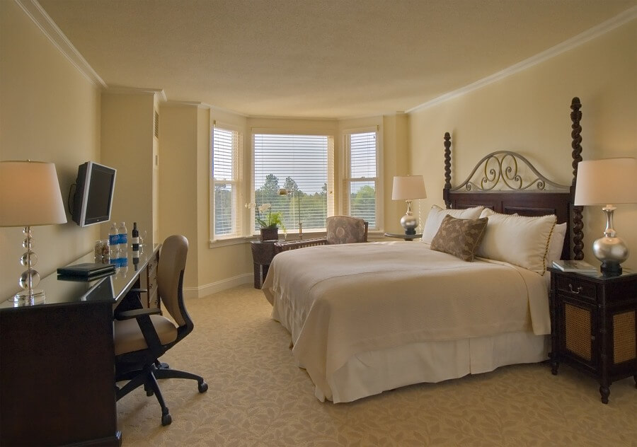 Rooms are functional, but not flashy.