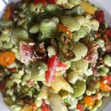 butter bean and corn okra
