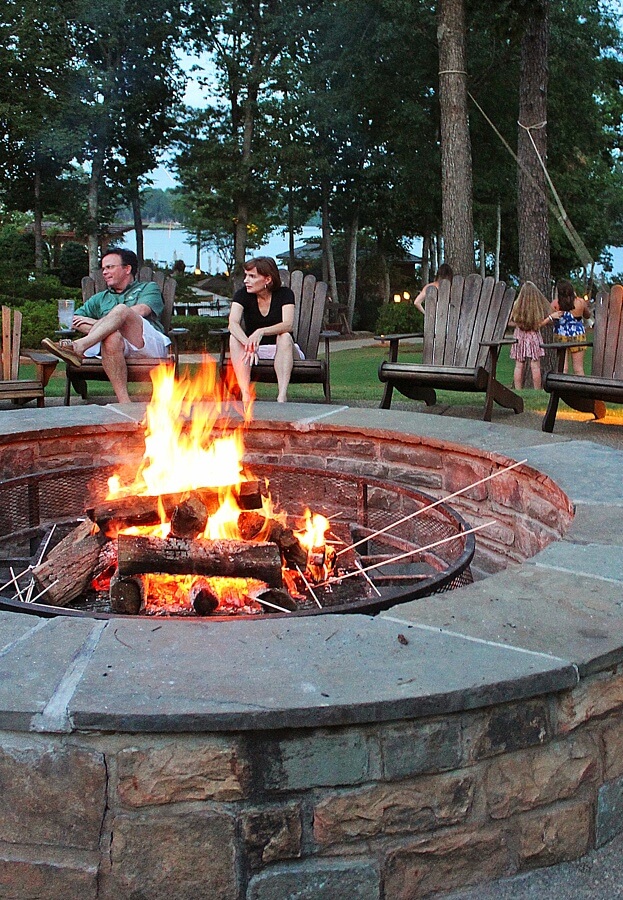 The centrally located fire pit is a place to relax at night with s’mores or an adult beverage. The centrally located fire pit is a place to relax at night with s’mores or an adult beverage.