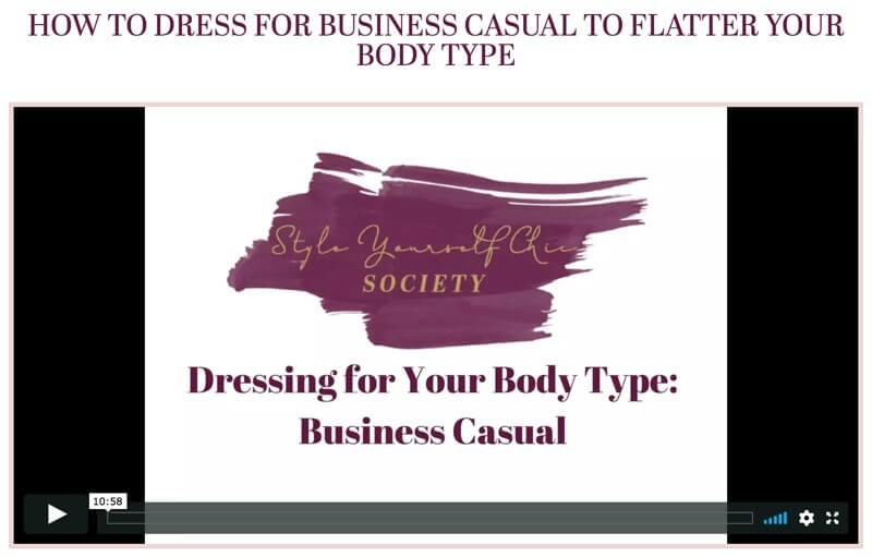 Style Yourself Chic Society is chock full of how-to videos, body-type guides and fashion inspiration, alongside links to shop wardrobe choices suggested by Megan. Style Yourself Chic Society