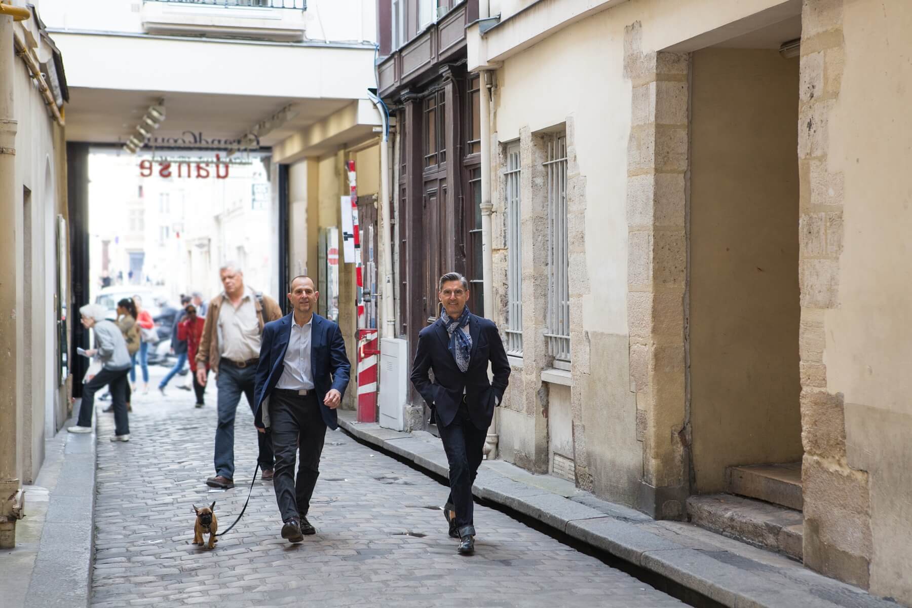 Also on his most recent trip, Greg met up with childhood friend Matthew Guidry and his husband Jim Conte … and their adorable French bulldog, Louie.