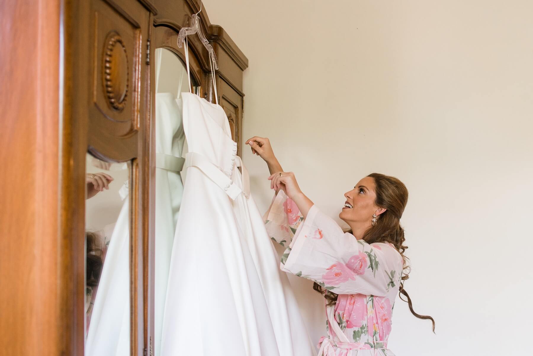The classic satin ballgown with a sweetheart neckline that Sarah Kate chose was nowhere near her original vision for her wedding dress, but it was absolutely the perfect choice for her. “I went in thinking that I wanted a lace dress,” Sarah Kate says. “I wasn’t really sure exactly what I wanted, but I thought that it would be lace. It ended up being a satin ballgown! I really liked the full skirt, I really liked feeling like I was going to a ball.” Argentina Wedding