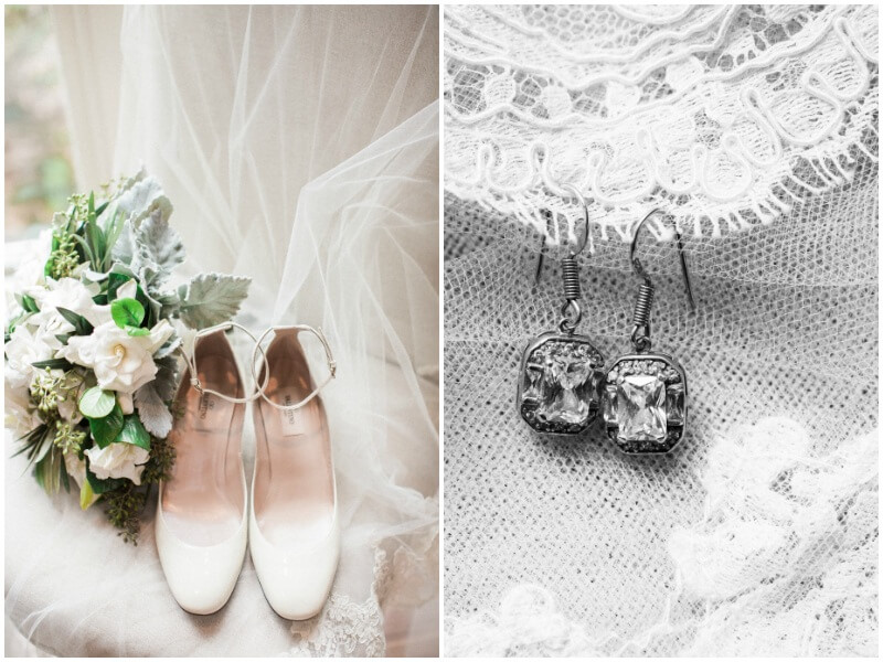 These vintage earrings belonged to Miller’s father’s mother and are the absolute perfect touch for a timeless bridal look. To finish off her wedding day ensemble Miller wore the veil that each of her cousins have also worn on their wedding day.