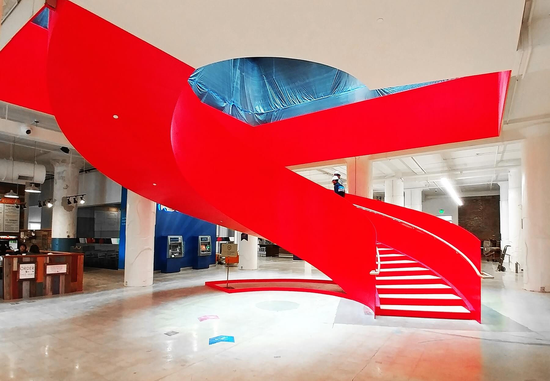 This is the destined-to-be-iconic, curving stairwell leading to Crosstown Arts' new space in the Crosstown Concourse. Crosstown Concourse — This is the destined-to-be-iconic, curving stairwell leading to Crosstown Arts' new space in the Crosstown Concourse.