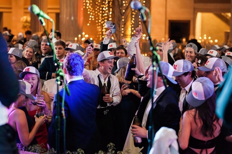 Does this not look like the most fun reception crowd ever?