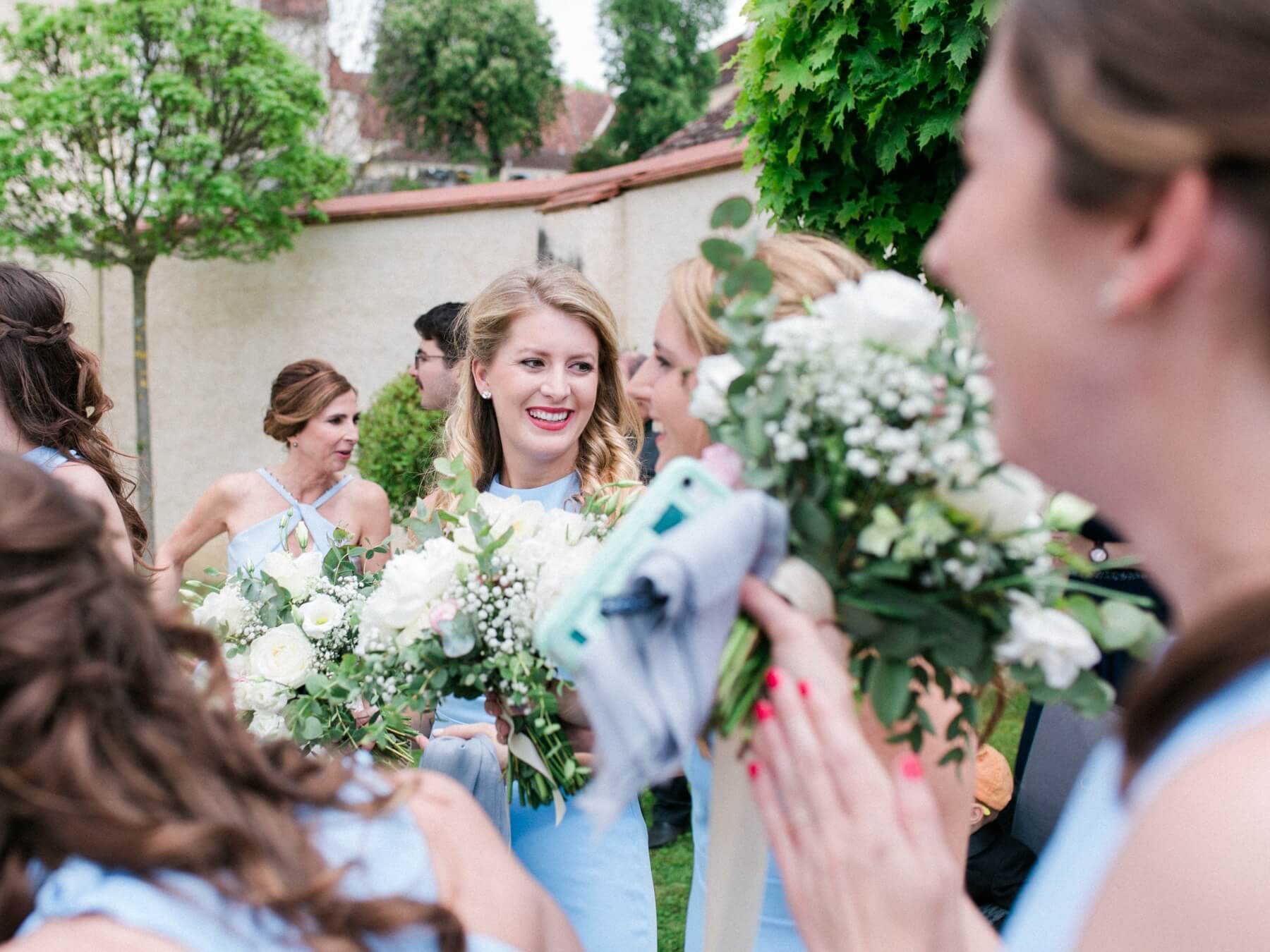 Guests enjoyed a garden party outside before the civil ceremony began.