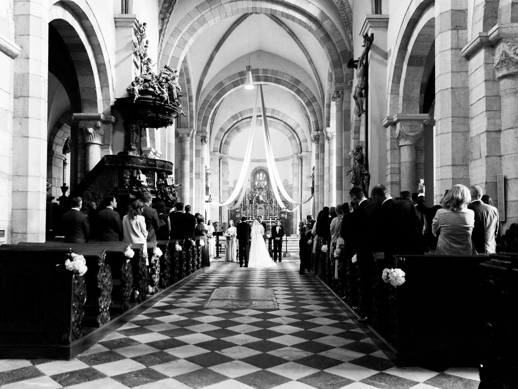 The view of the ceremony from the back of the church is simply stunning.