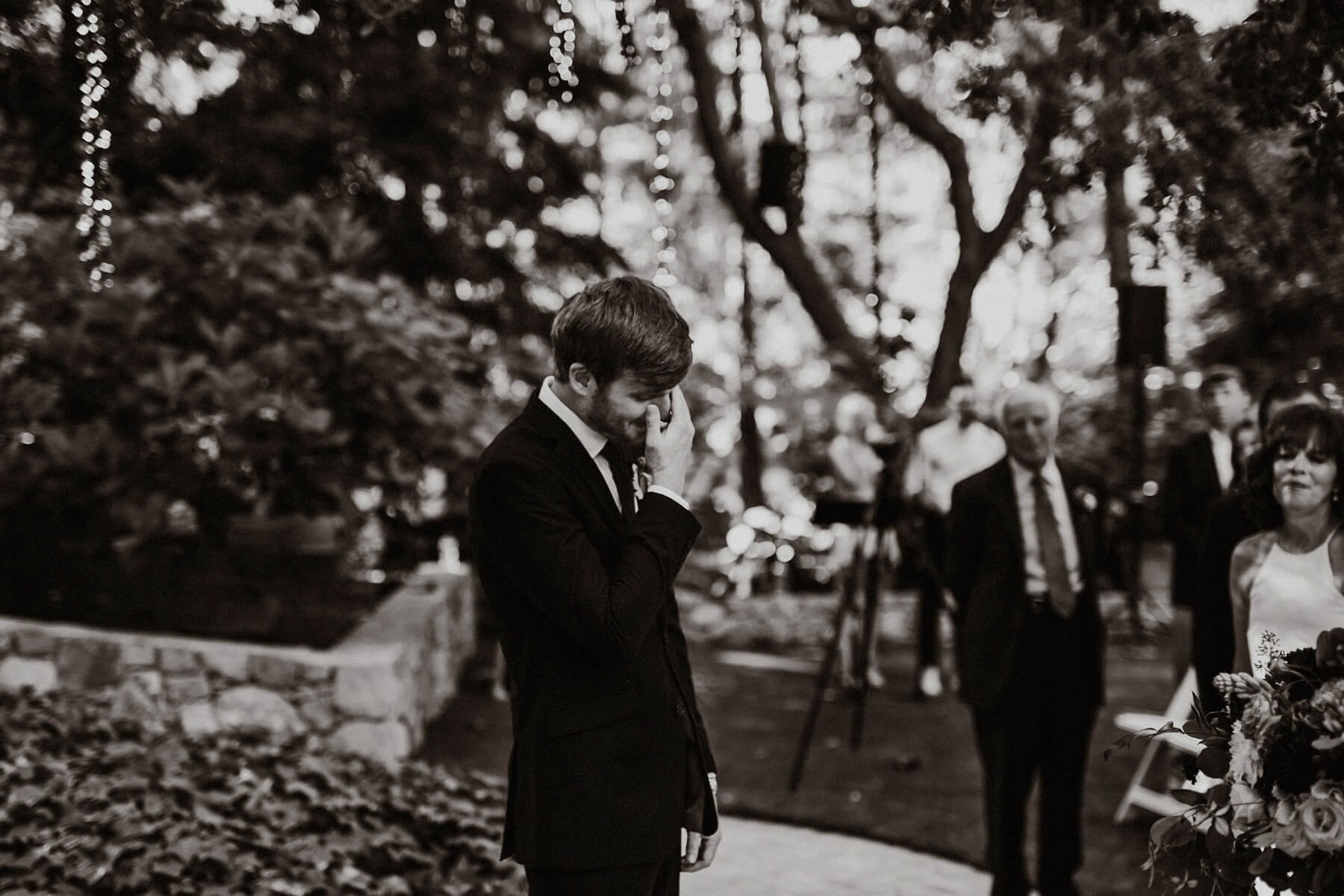 Even-keeled Andrew surprised Martha by getting a bit emotional while watching her come down the aisle.