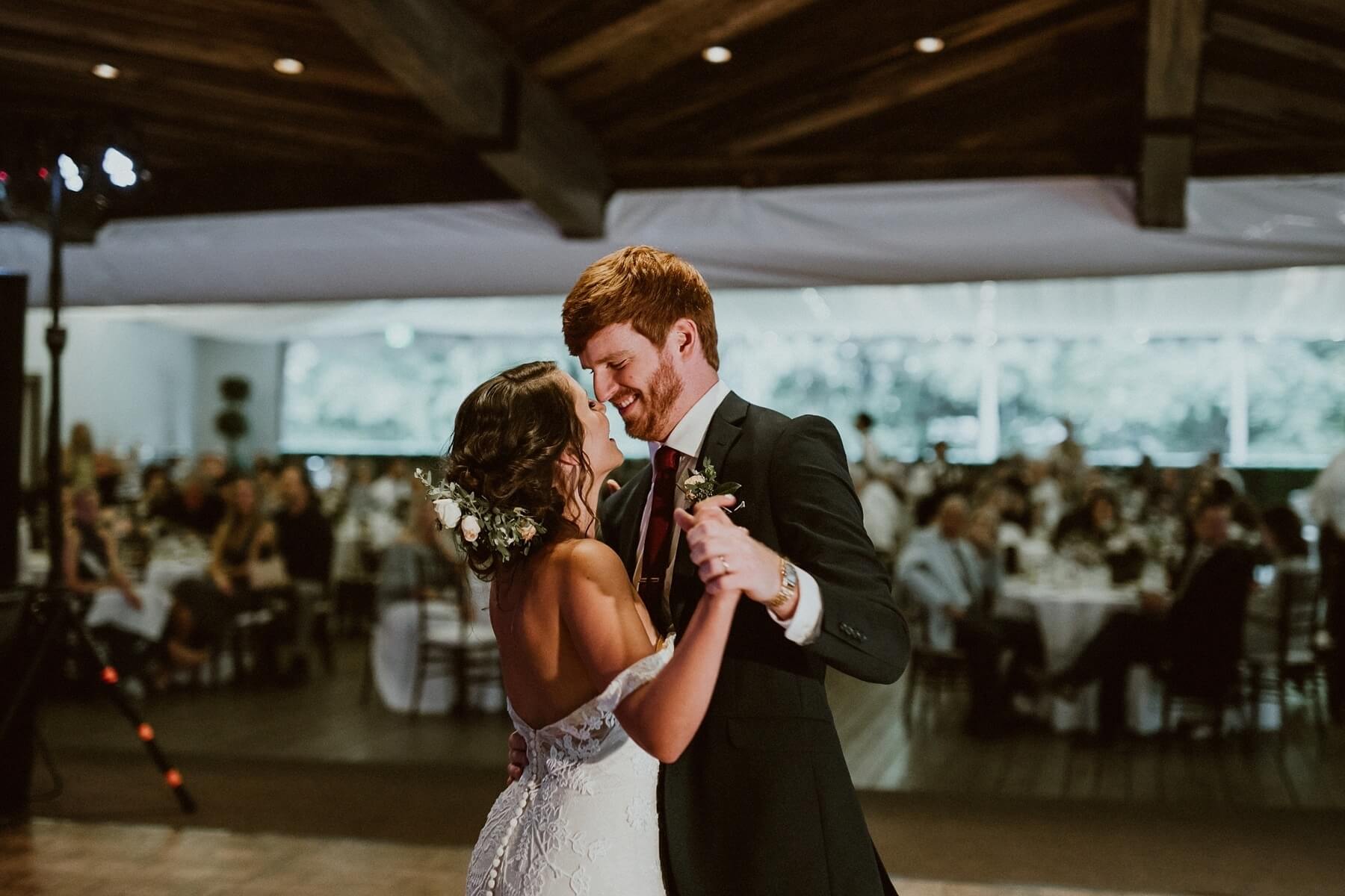 The newlyweds share their first dance to “You Make Loving Fun” by Fleetwood Mac. Martha says that on one of their first dates she and Andrew drove to Knoxville to see Fleetwood Mac, so it seems appropriately full-circle that they selected it for their first dance as husband and wife.