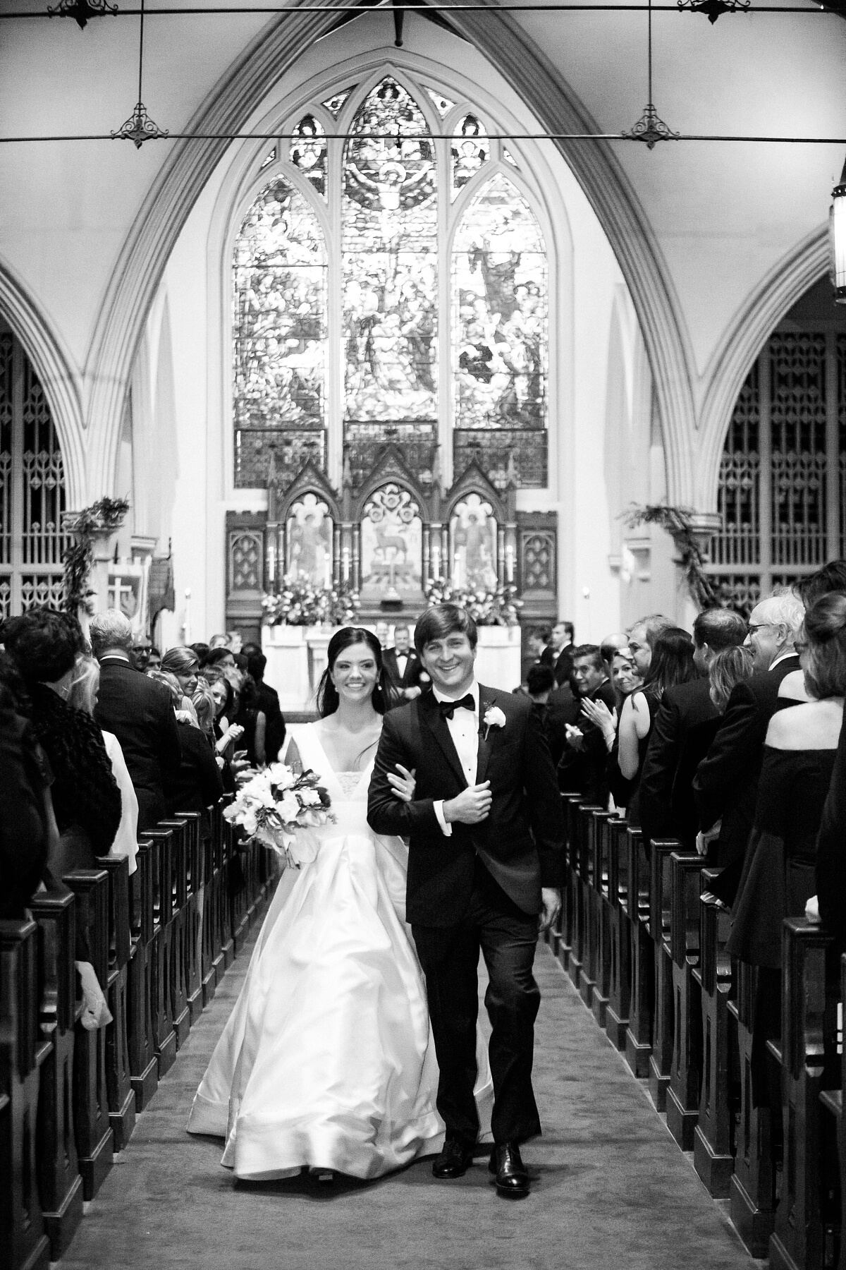 Miller says that two of her favorite moments of the whole day were the first kiss and walking back up the aisle as husband and wife!