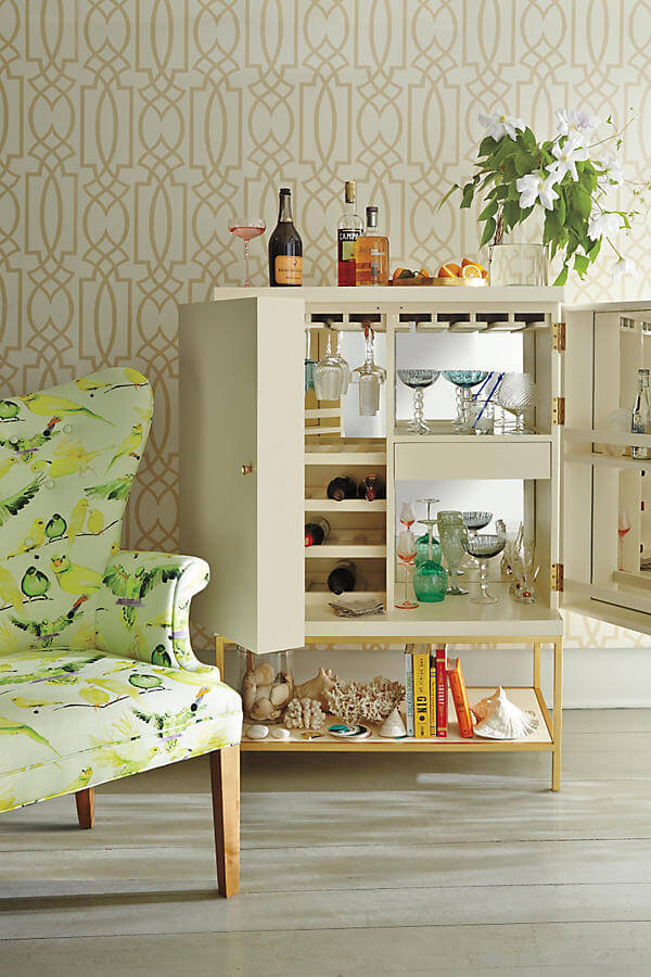 Need something a bit more sophisticated for your space? We love this lacquered bar cabinet complete with tons of storage space, including spots for wine bottles and glassware. Close those cabinet doors and you've also got a fabulous accent piece! This, at Anthropologie, is $1,998. <a href="http://bit.ly/2zpyNkd" target="_blank" rel="noopener">Details here</a>. Need something a bit more sophisticated for your space? We love this lacquered bar cabinet complete with tons of storage space, including spots for wine bottles and glassware. Close those cabinet doors and you've also got a fabulous accent piece! This, at Anthropologie, is $1,998. <a href="http://bit.ly/2zpyNkd" target="_blank" rel="noopener">Details here</a>.