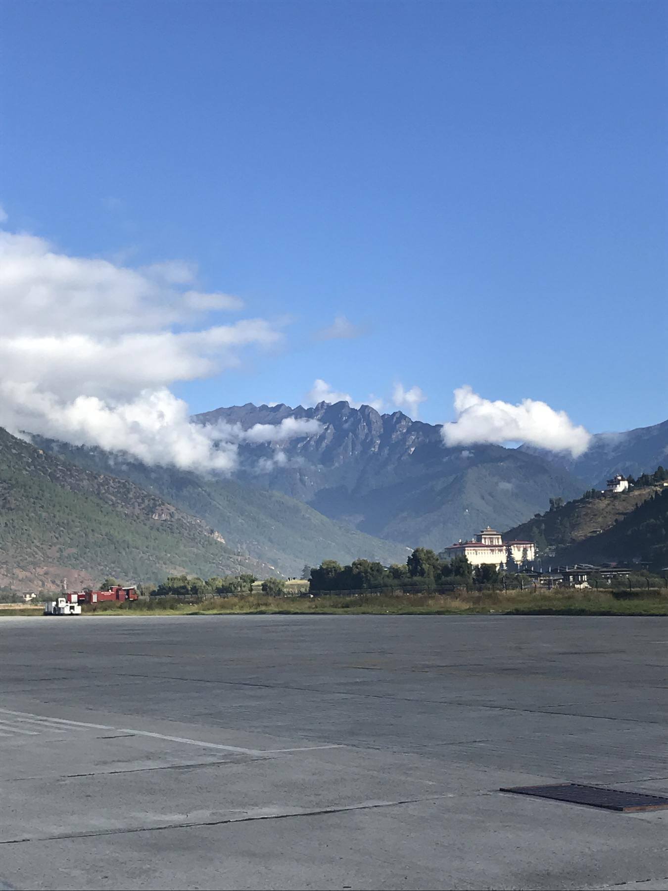 This is the view from the Paro Airport.