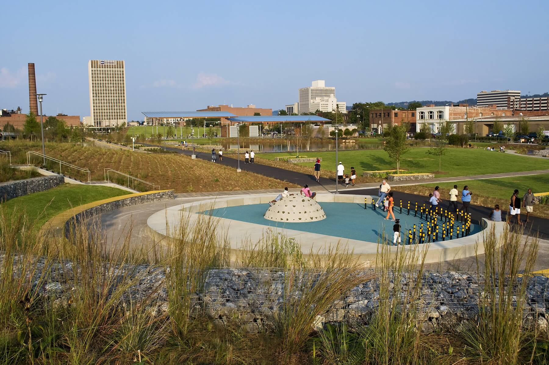 The park offers multiple play areas for kids. Image: TLS Landscape Architecture