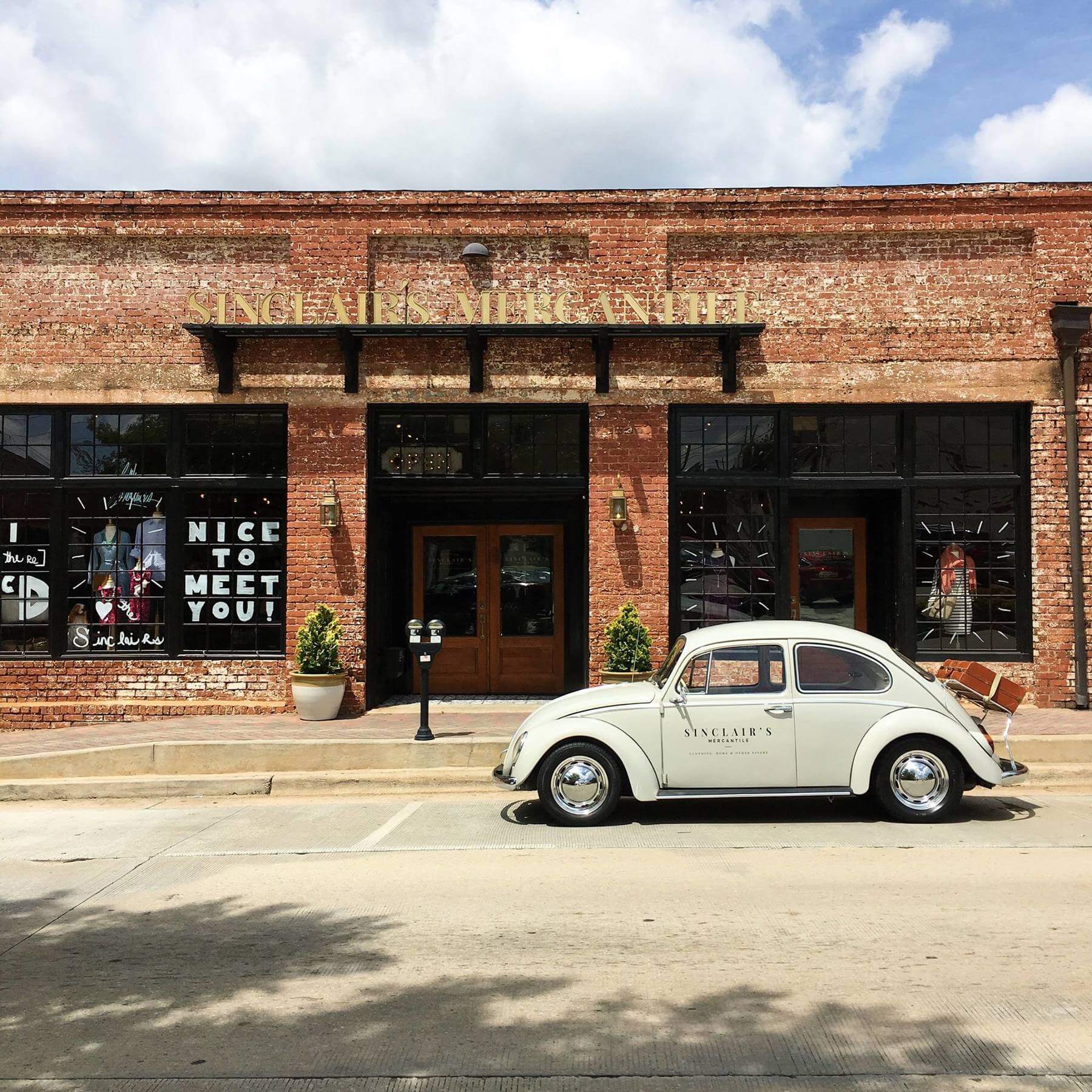Don’t miss Sinclair’s Mercantile in McDonough and be sure to snap a photo with their vintage Volkswagen Bug.