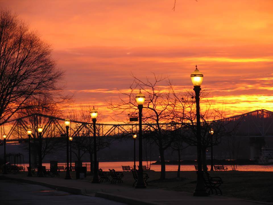 A gorgeous sunset over the river | Image: Visit Madison Indiana day trips