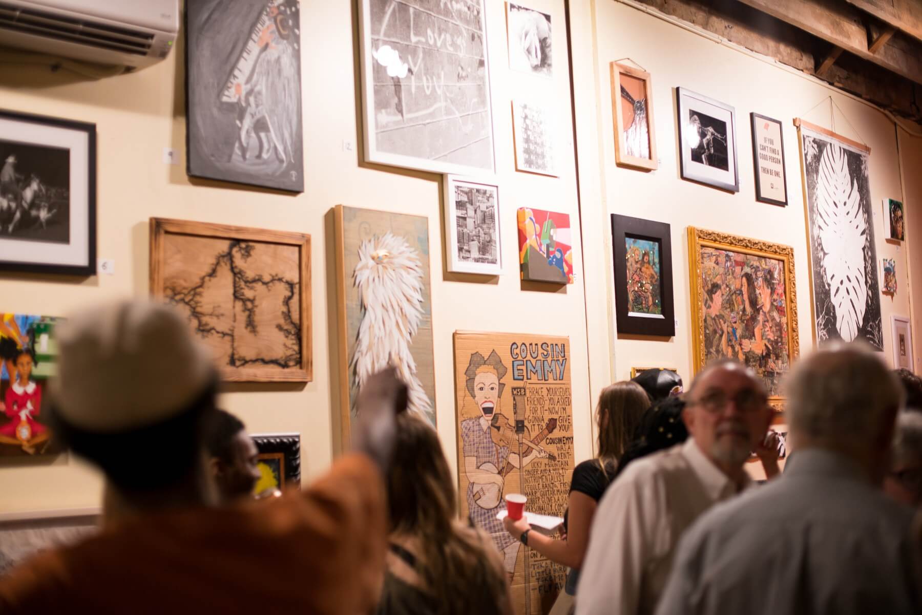 The Jaybird recently joined downtown’s growing list of quirky destinations. Artwork and books line the wall, keeping patrons engaged. Image: Glory McLaughlin