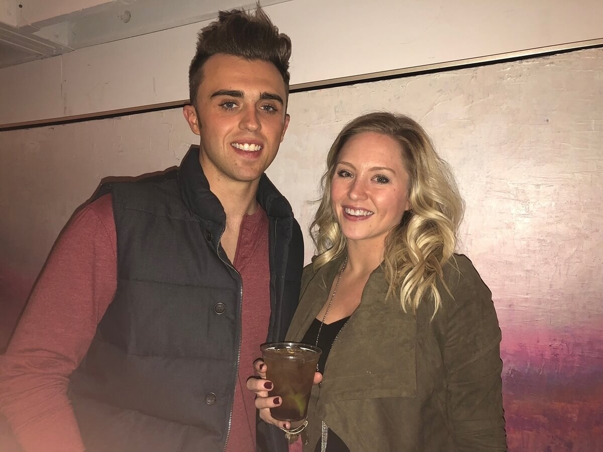 Lauren and fiance at holiday party