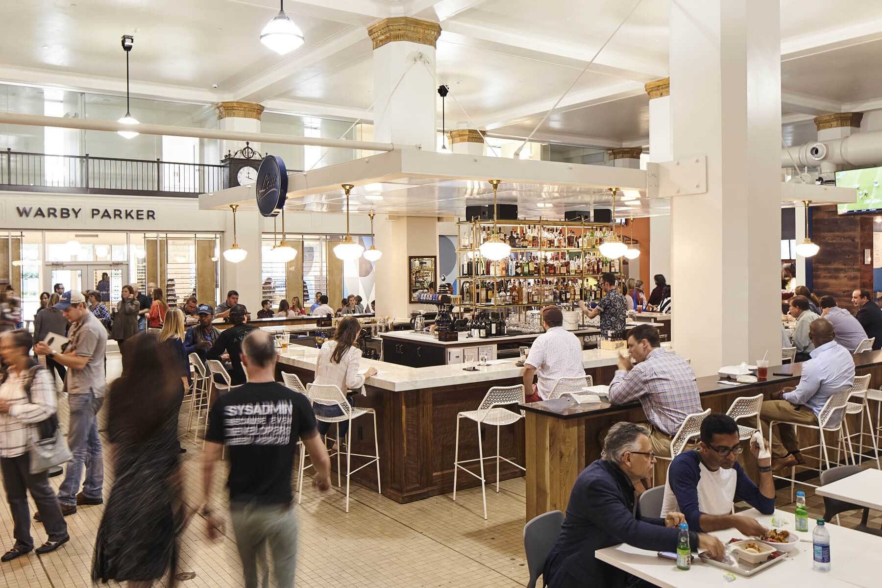 Along with plenty of delicious meal options, the Pizitz houses Warby Parker and Yellowhammer Creative — both perfect for indulging in a little holiday shopping. Image: Bayer Properties