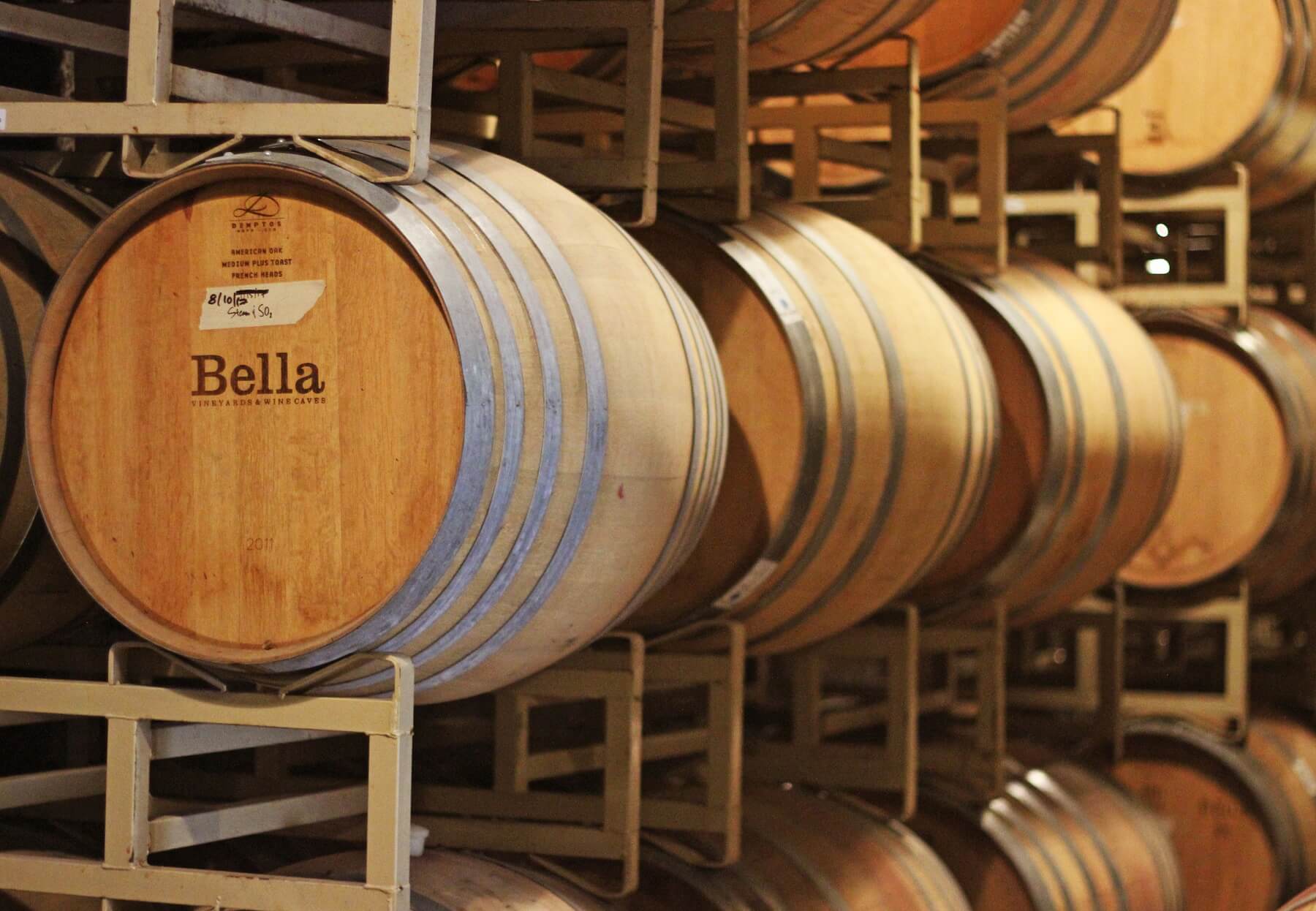 Bella Vineyards and Wine Caves offers a unique tasting room beneath 85-year-old vines in famed wine caves. Image: Rachel Brockett