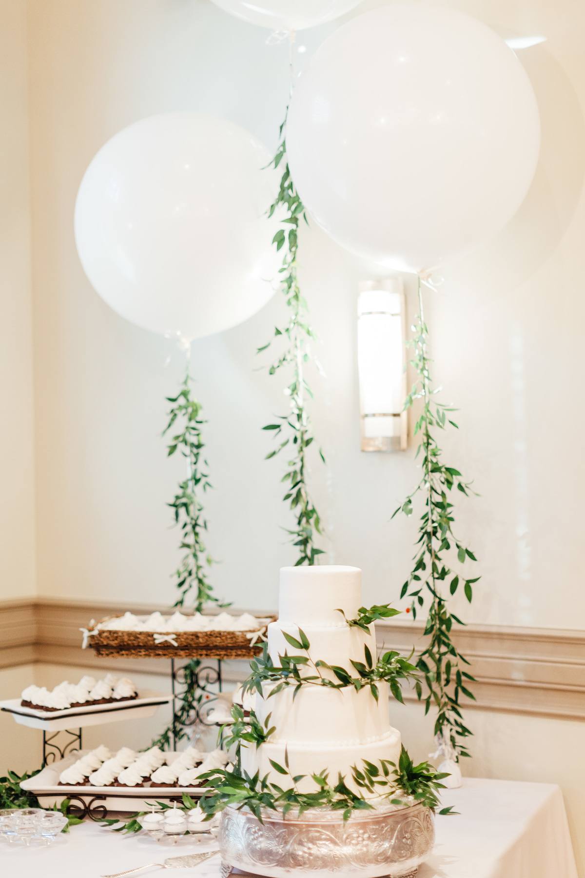 Simplicity in white was the name of the game for Taylor's wedding decor.