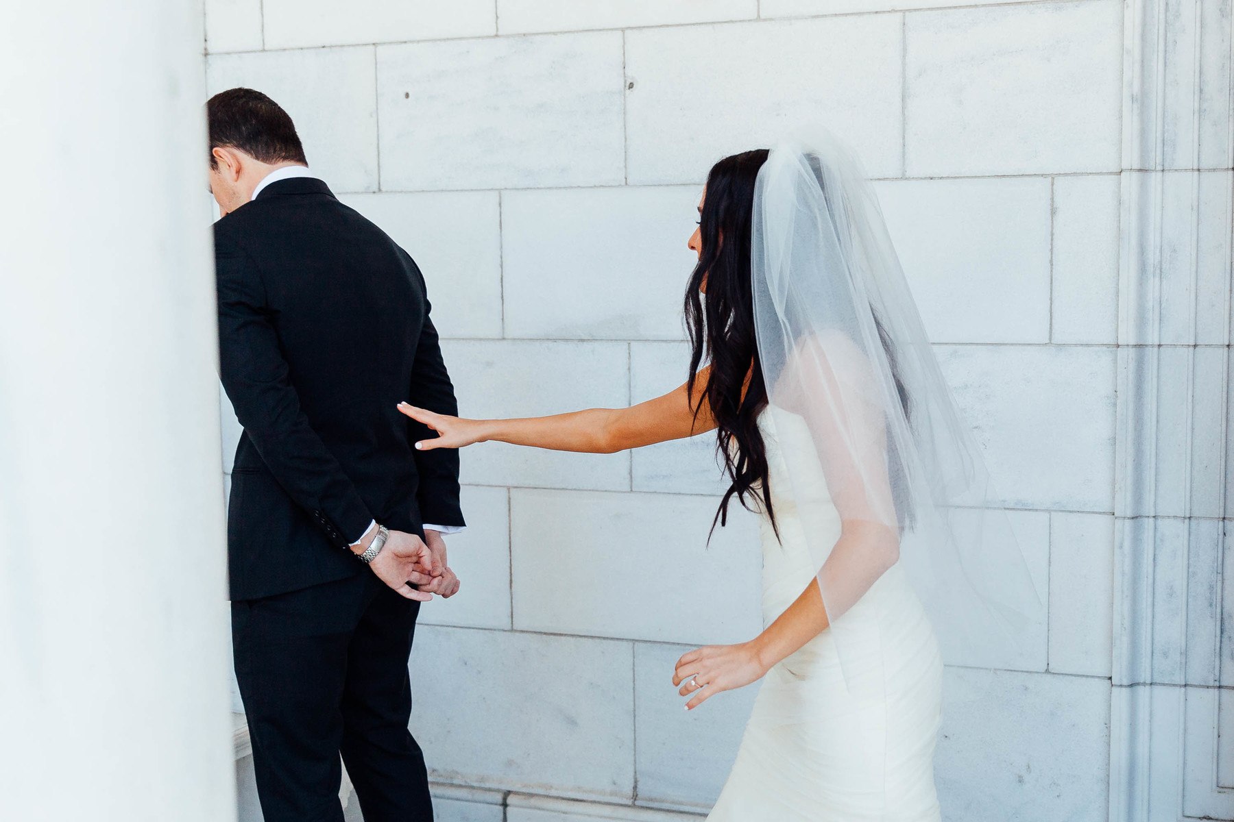 Photographer Mary Kate Steele captured the moment that Josh saw his bride for the first time.
