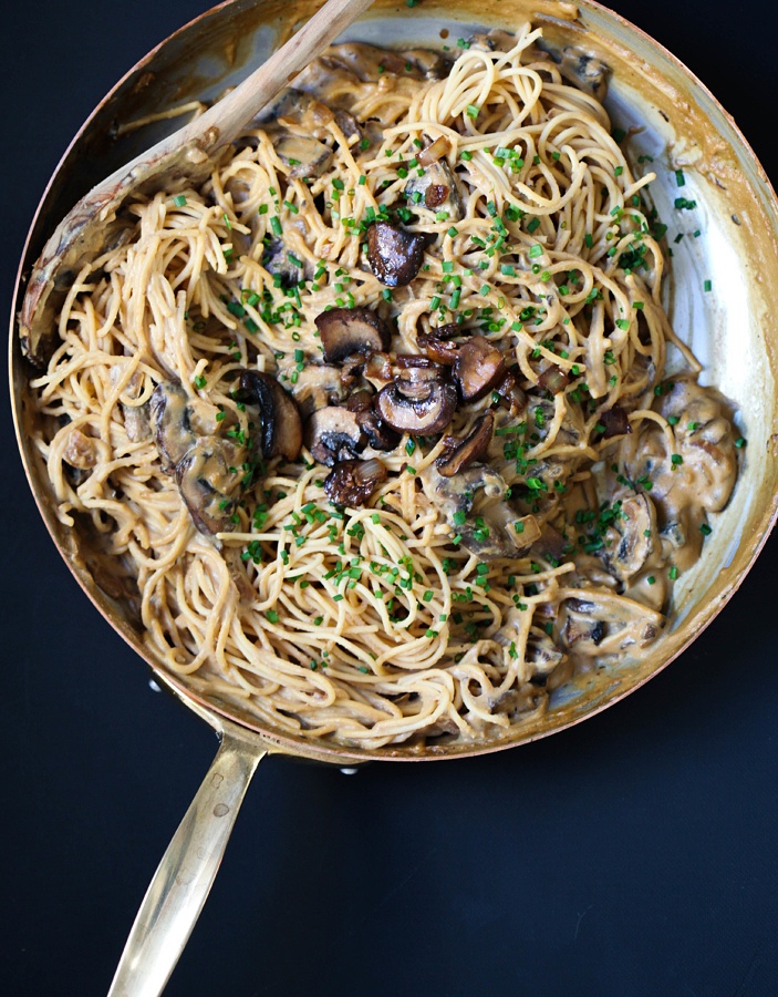 High Protein Creamy Mushroom Alfredo by Laura Lea Goldberg