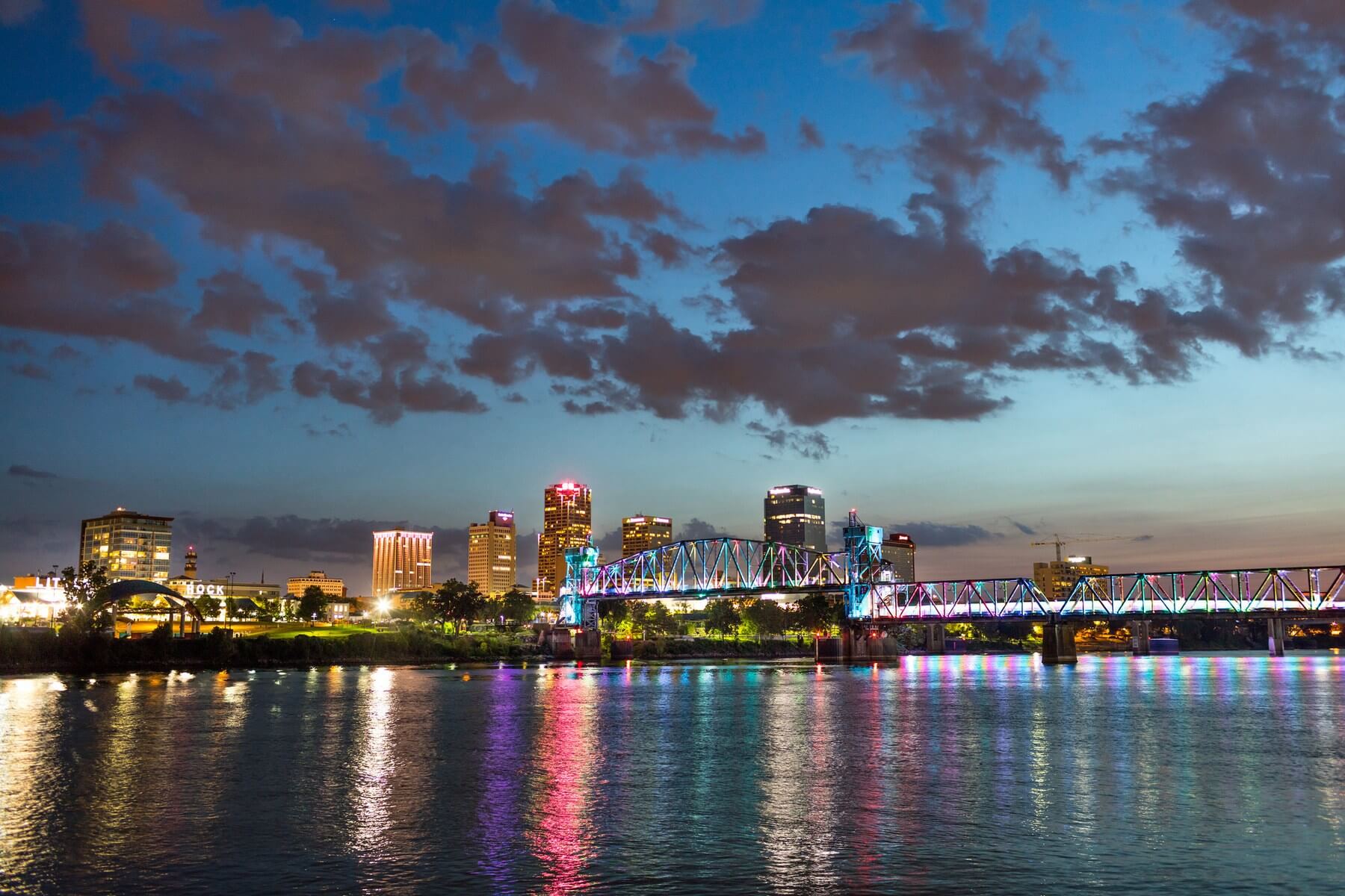 River Lights In The Rock brought thousands of LED lights to illuminate the three bridges in downtown Little Rock. Image: Little Rock CVB River Lights In The Rock brought thousands of LED lights to illuminate the three bridges in downtown Little Rock. Image: Little Rock CVB