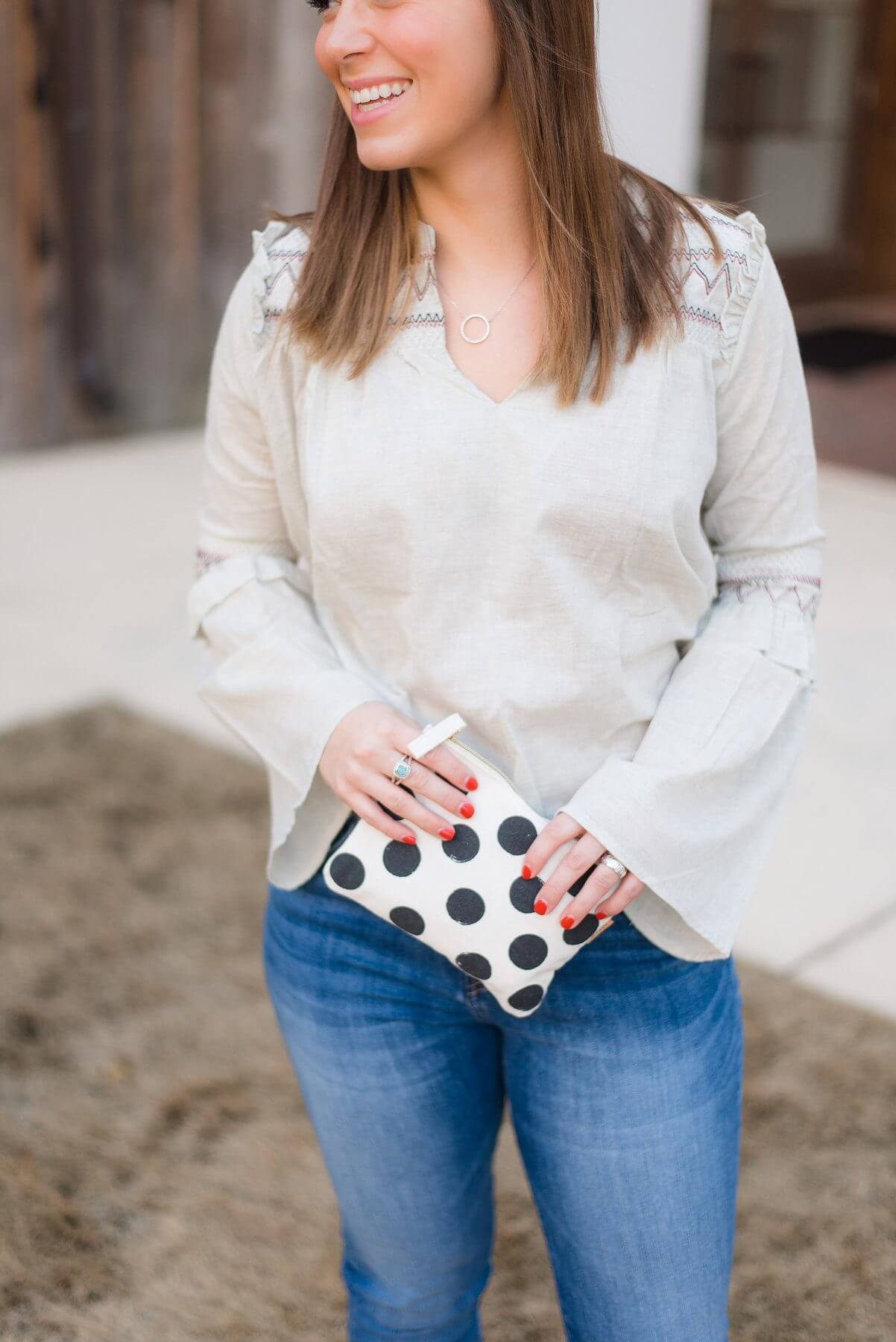 And to add a touch of youthful fun, pair the look with this polka dot pouch. Find it at GiGi's Teen for $12. And to add a touch of youthful fun, pair the look with this polka dot pouch. Find it at GiGi's Teen for $12.