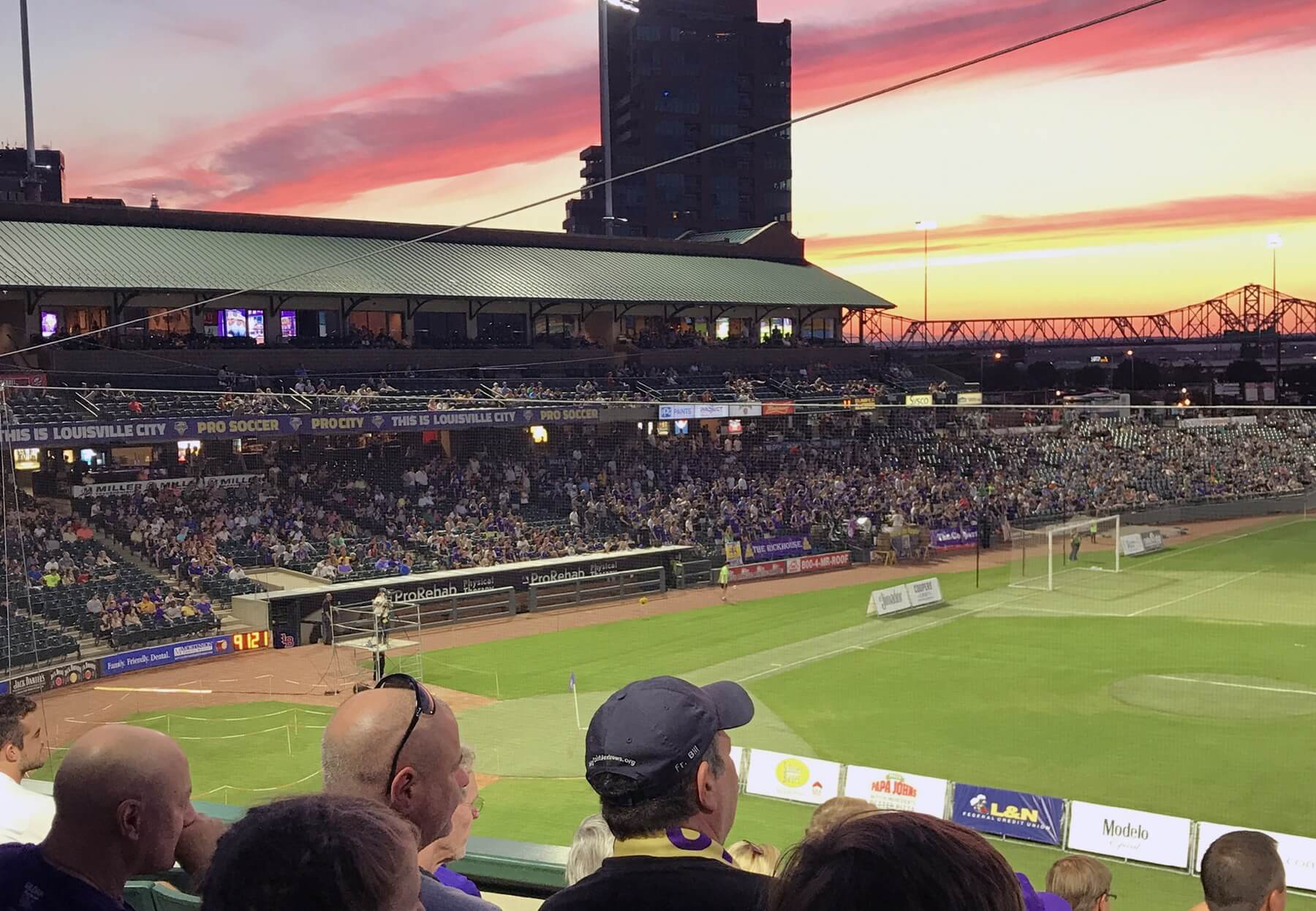 The sunsets at Slugger Field always cap off a great night. manly Louisville activities
