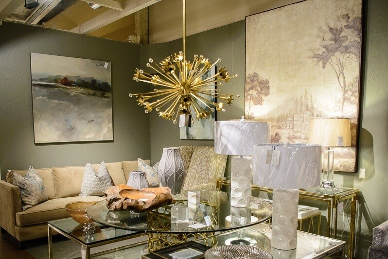Although each vignette in Palladio Interiors feels like its own room, they're presented in close proximity to give customers an abundance of choices. Palladio