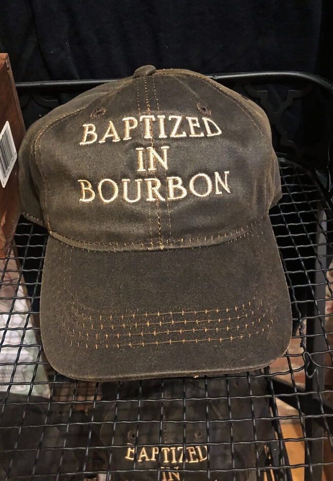 Baptized in Bourbon hat, $25, at Art Eatables valentine's finds