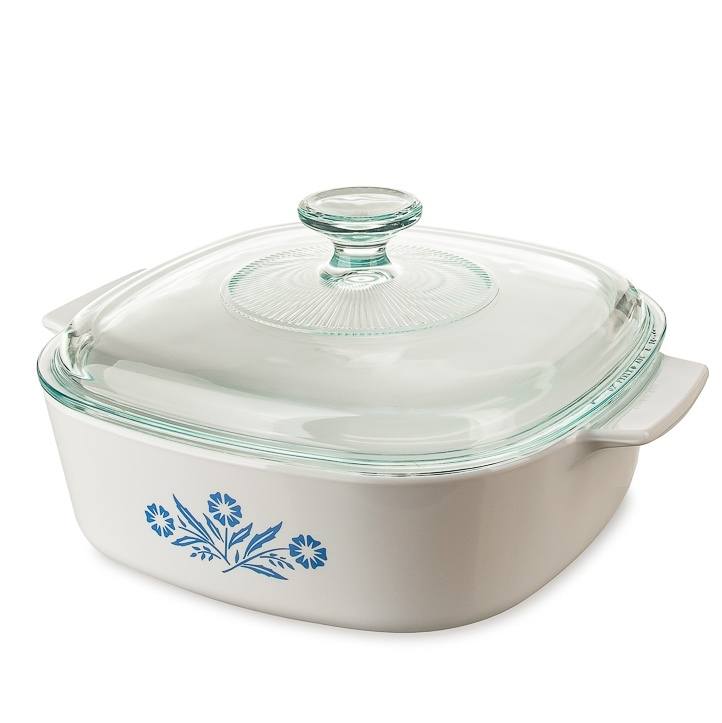 The blue floral design on Corningware dishes is iconic. The blue floral design on Corningware dishes is iconic.