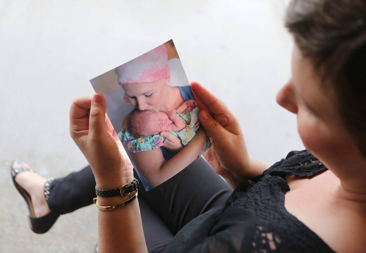Kristin was pregnant with her fourth daughter when she learned she had breast cancer. She began chemo while still pregnant. Kristin was pregnant with her fourth daughter when she learned she had breast cancer. She began chemo while still pregnant.