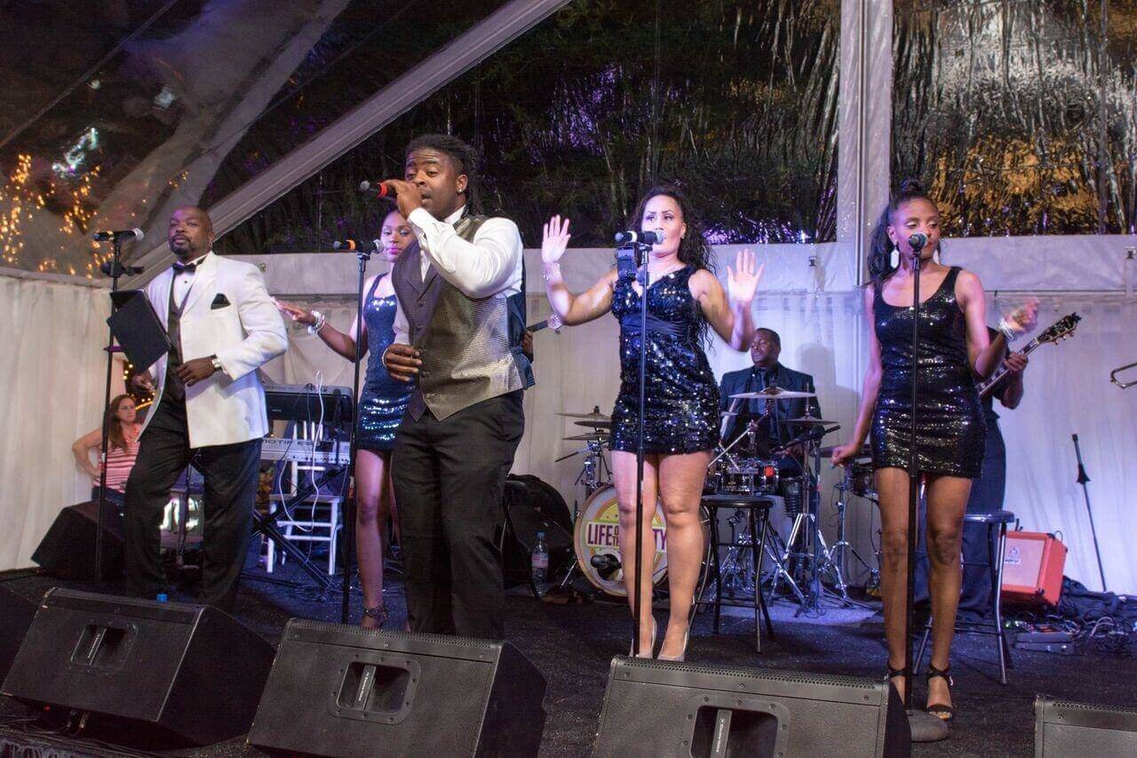  A 14-piece band out of Atlanta, Life of the Party, played a continuous 180 minute set for guests in the outside tent.