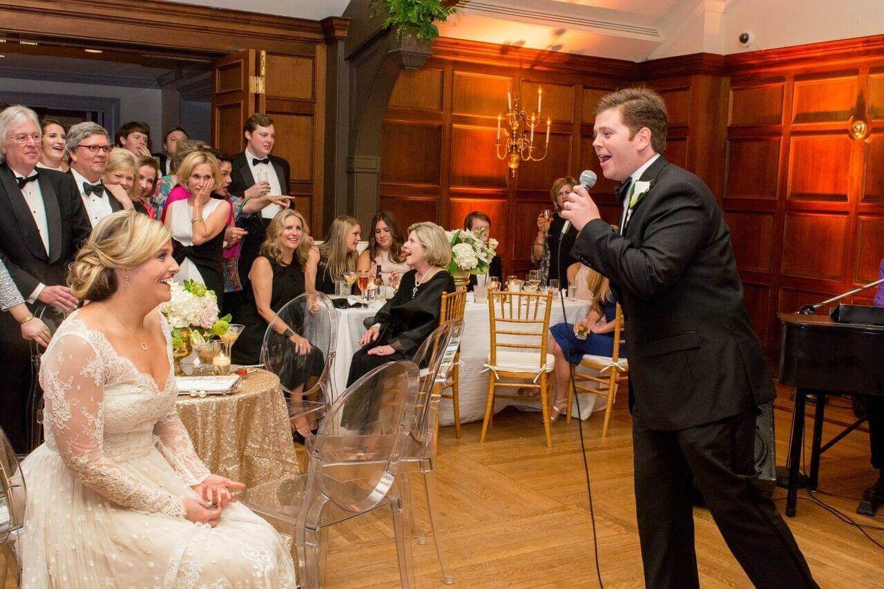 Taylor surprised Huxley just before they cut the cake and serenaded her to "The Way You Look Tonight”! “He's got quite the Frank Sinatra pipes!” Huxley reminisces.
