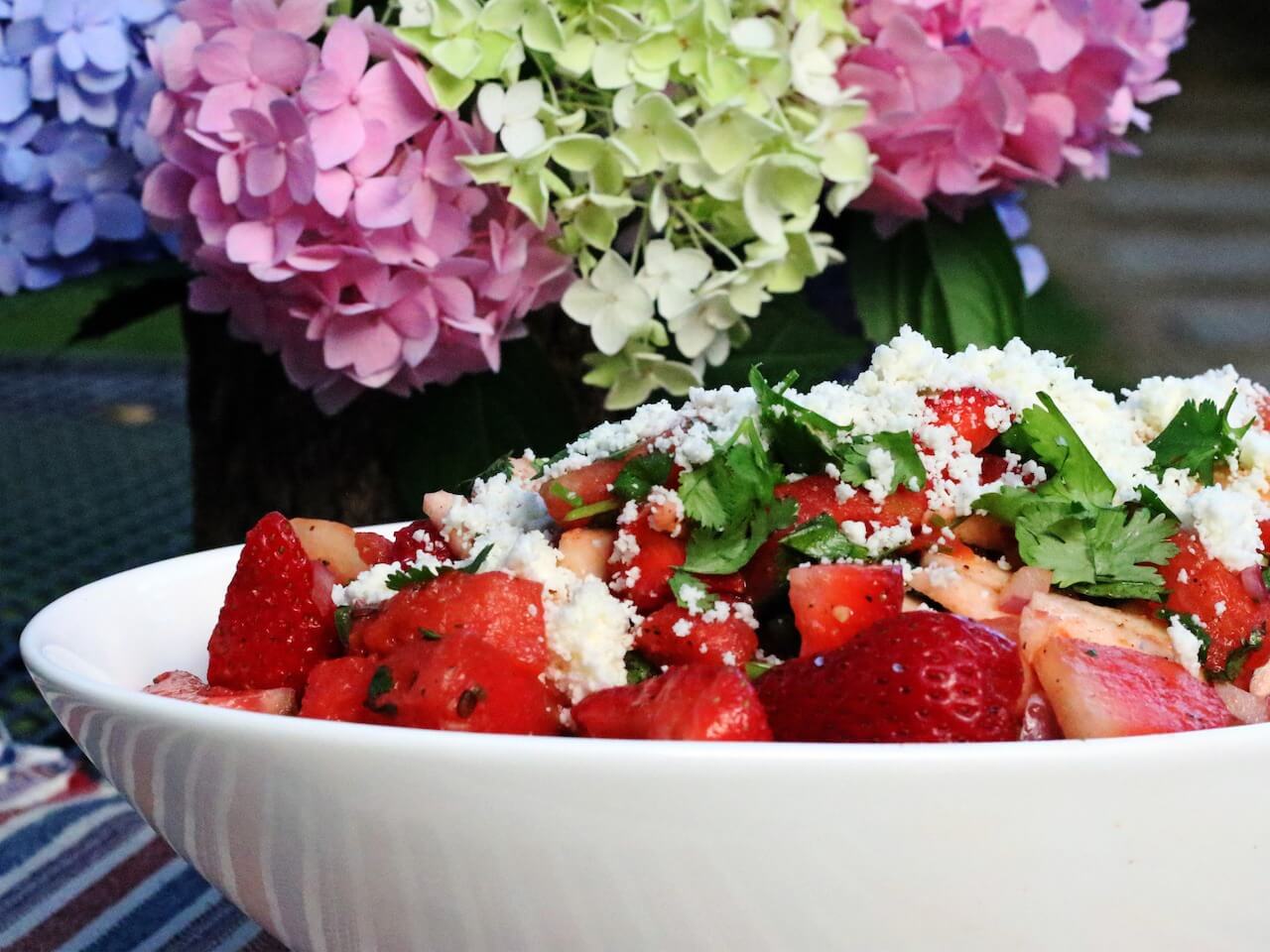 Spicy Watermelon Strawberry Jicama Salad 