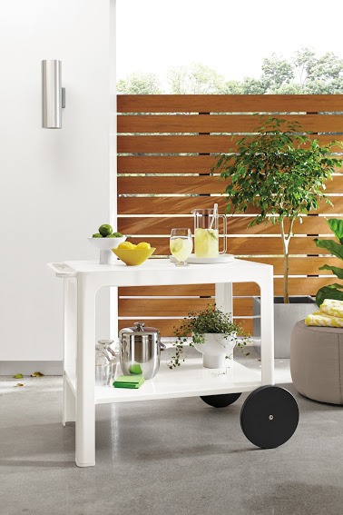 outdoor bar cart A cool bar cart is key when entertaining outdoors.