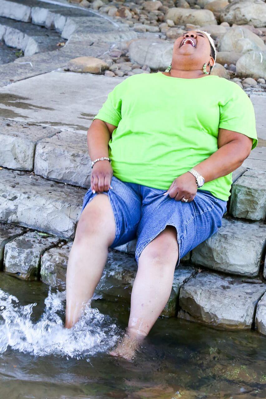 Sister Pooh has the last laugh ... she's only getting wet in land-locked waters!