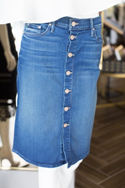 From 20twelve, a seven button knee-length skirt can go from office to night out. 
