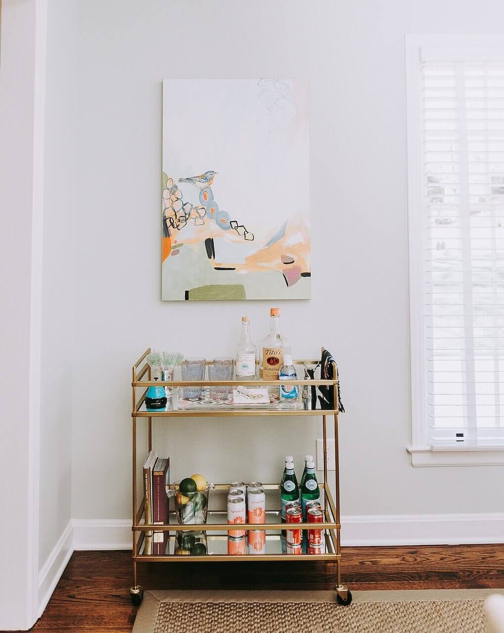 Gold bar cart|styleblueprint.com