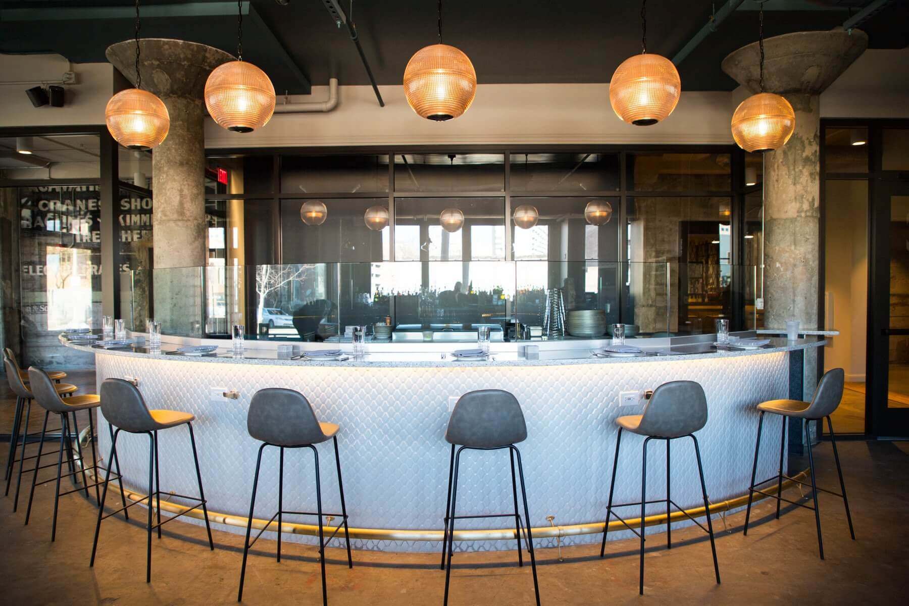 The raw bar at The Gray Canary features fresh Gulf, East Coast and West Coast oysters. The Gray Canary
