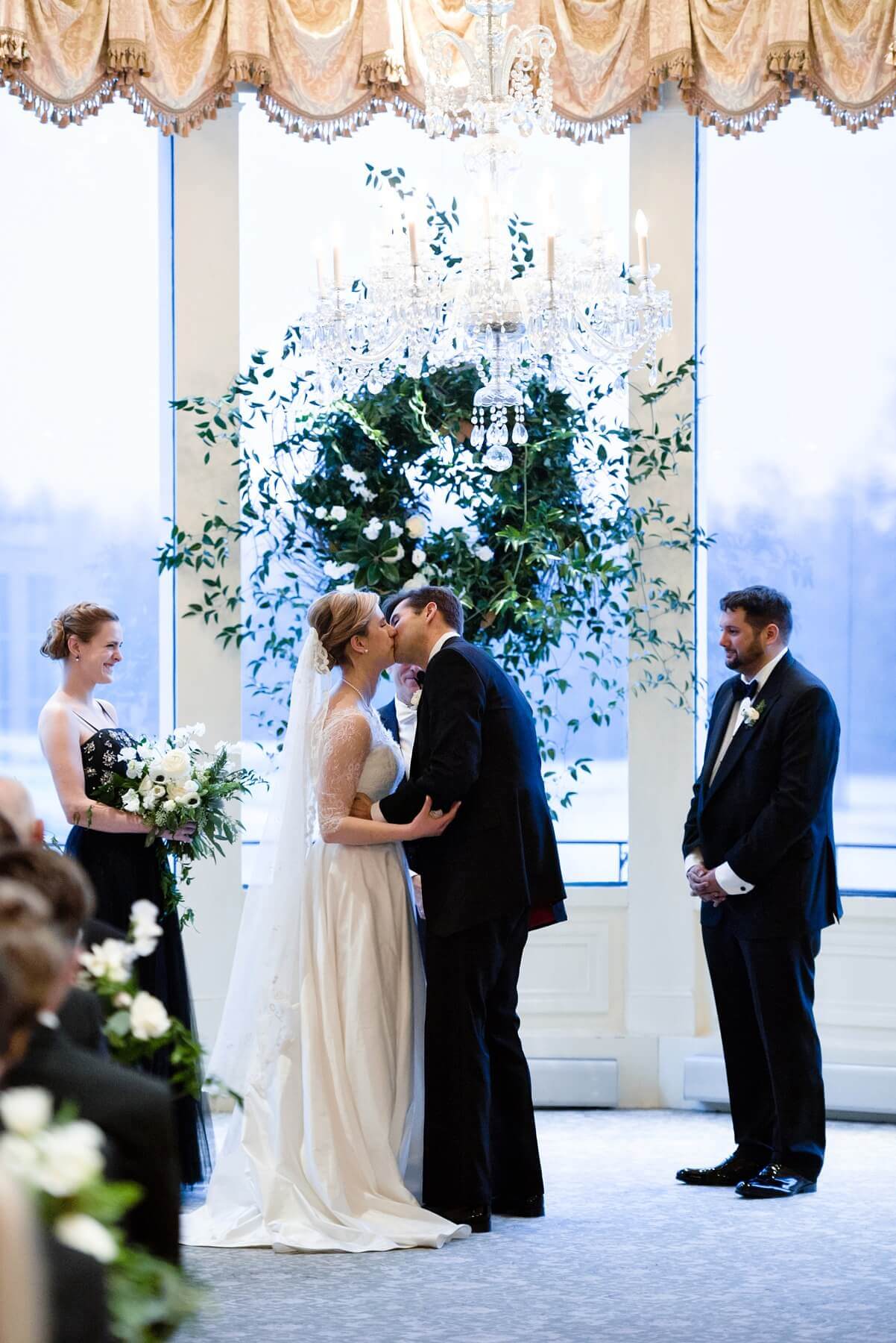 The couple completes the ceremony with a kiss!