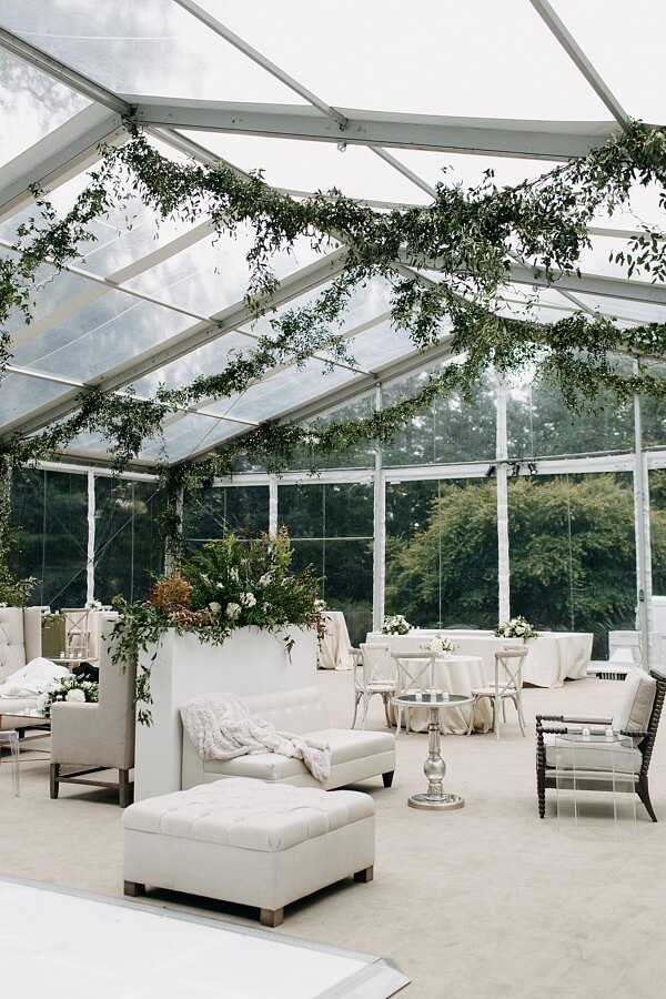 With the help of her wedding planner Mona Dunlap, Megan transformed a tent into an unforgettable wedding venue.