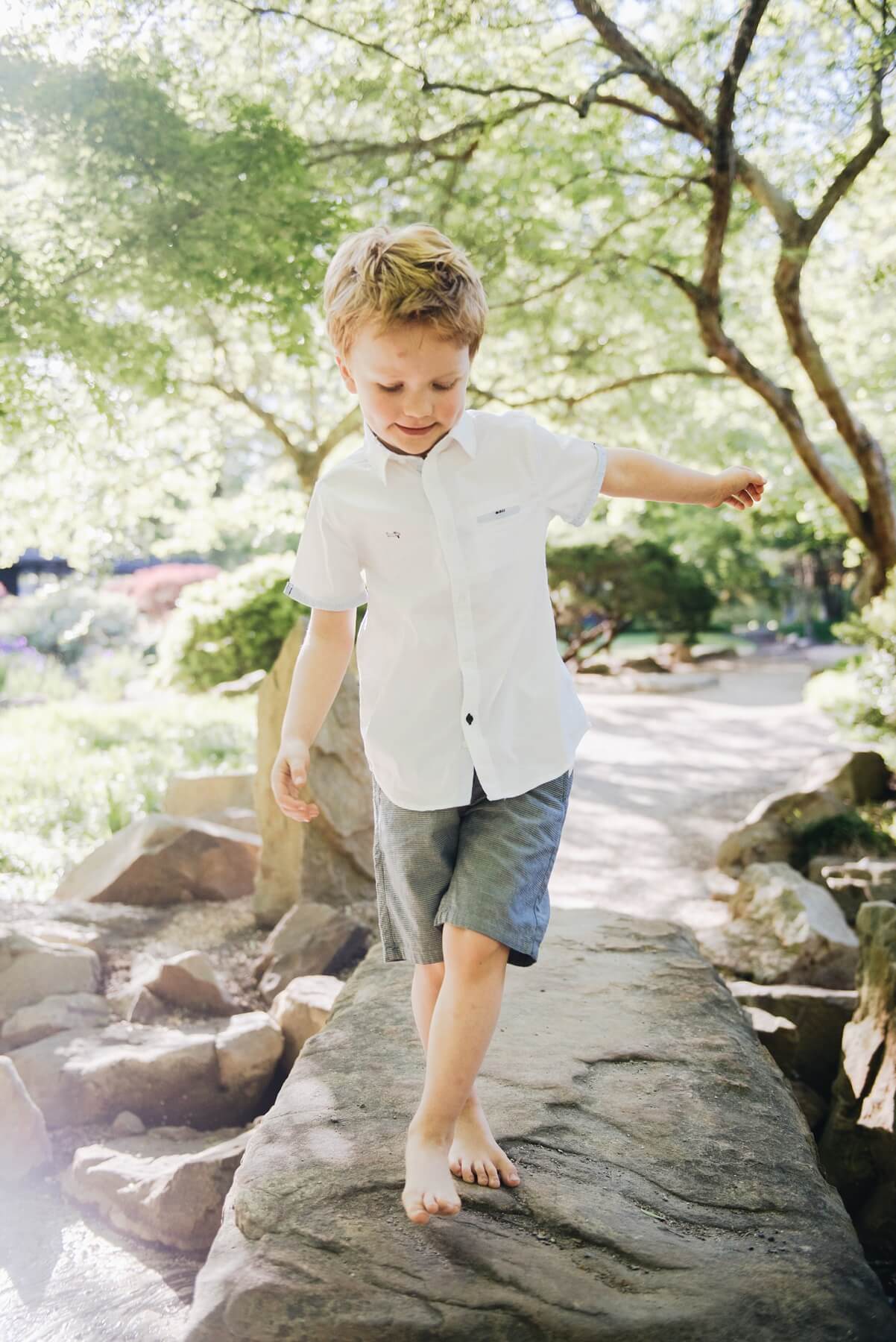 From <a href="https://styleblueprint.com/birmingham/guide/b-kids/" target="_blank" rel="noopener">b.kids</a>: White button up, $34; Striped shorts, $38